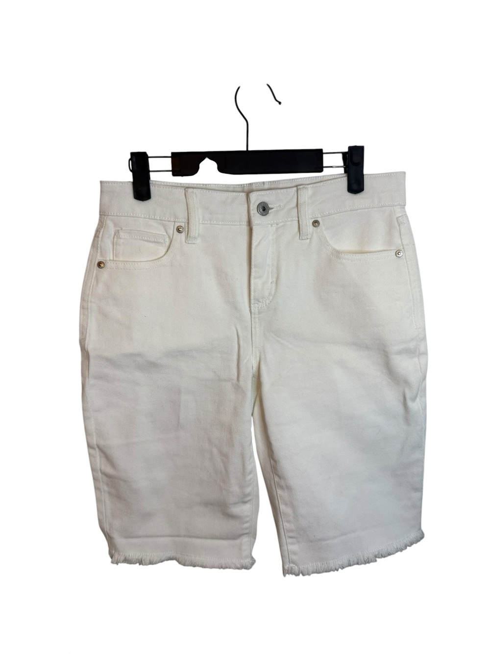 Style & Co. White Denim Bermuda Shorts